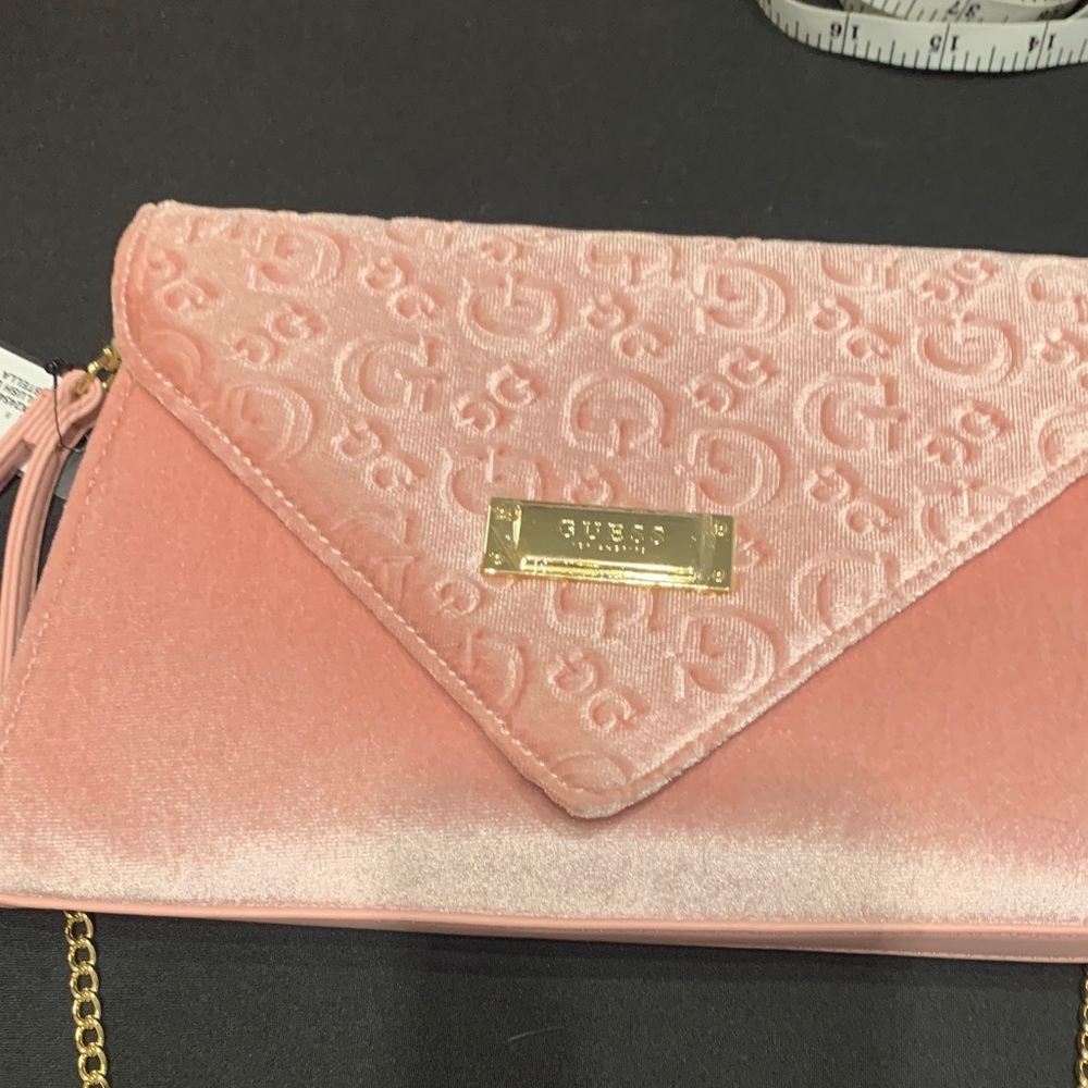 GUESS Embossed Pink Wristlet